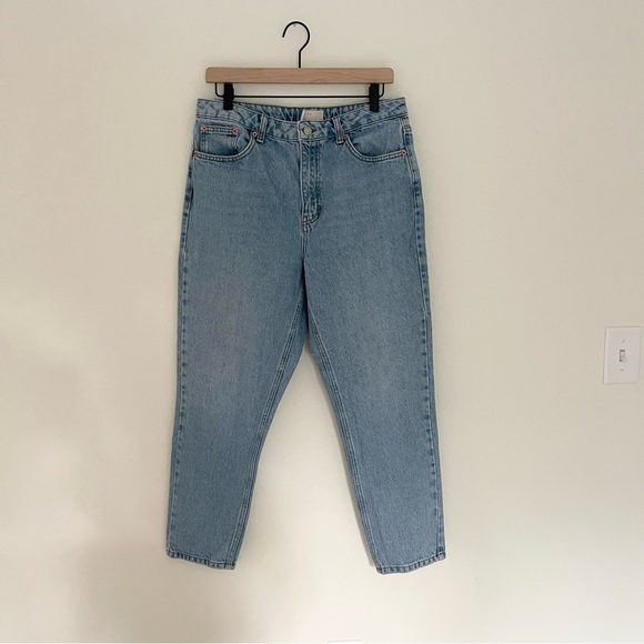 Topshop High Rise Petite Light Blue Mom Jeans - Picture 8 of 9